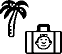 palm tree and suitcase